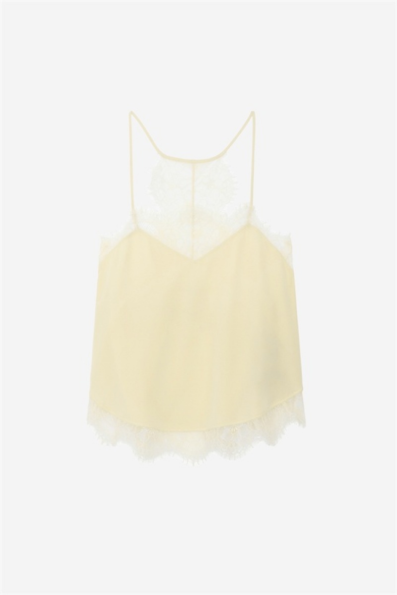 Zadig & Voltaire Claudy Silk Camisole Amarillo | ZV-256306