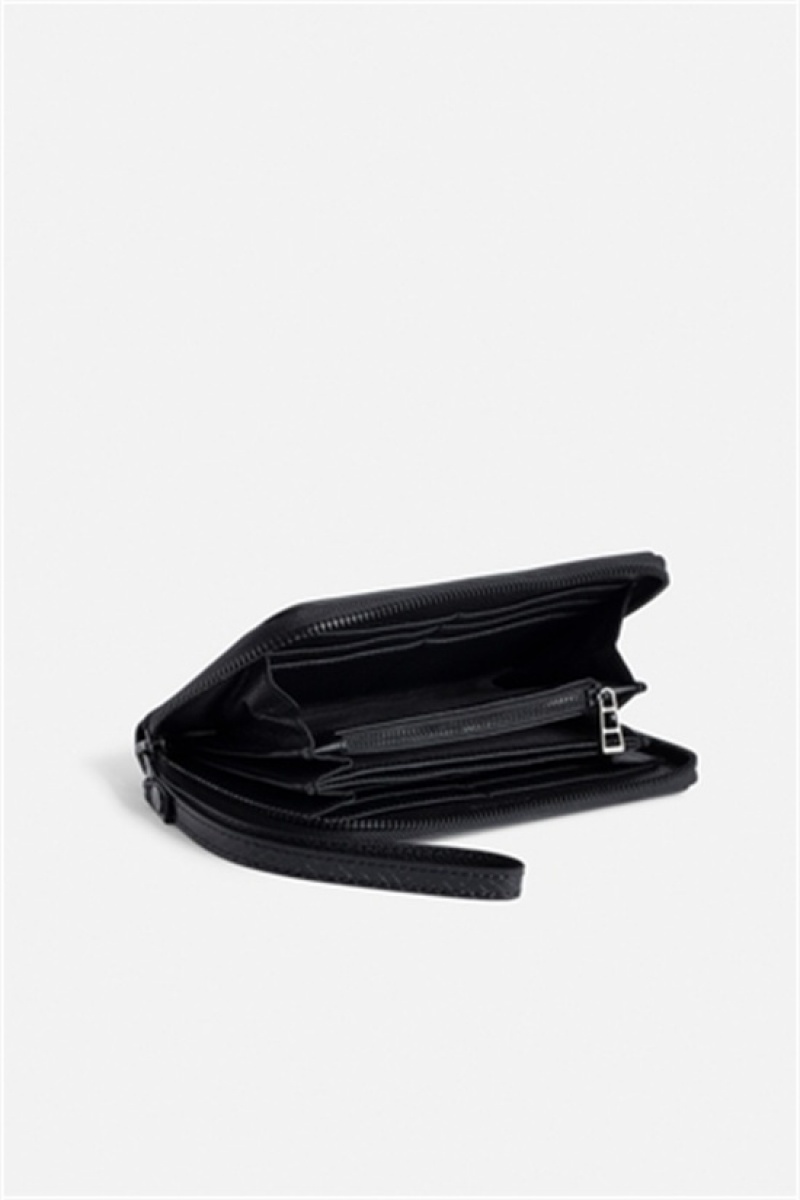 Zadig & Voltaire Compagnon Glossy Wallet Negras | ZV-255902