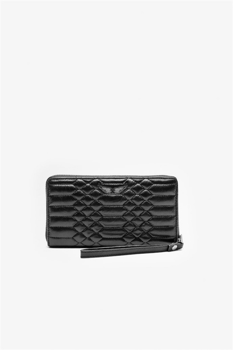 Zadig & Voltaire Compagnon Mat Wallet Negras | ZV-255904