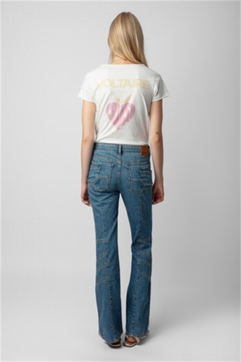 Zadig & Voltaire Concert Crush Henley Top Blancas | ZV-256266