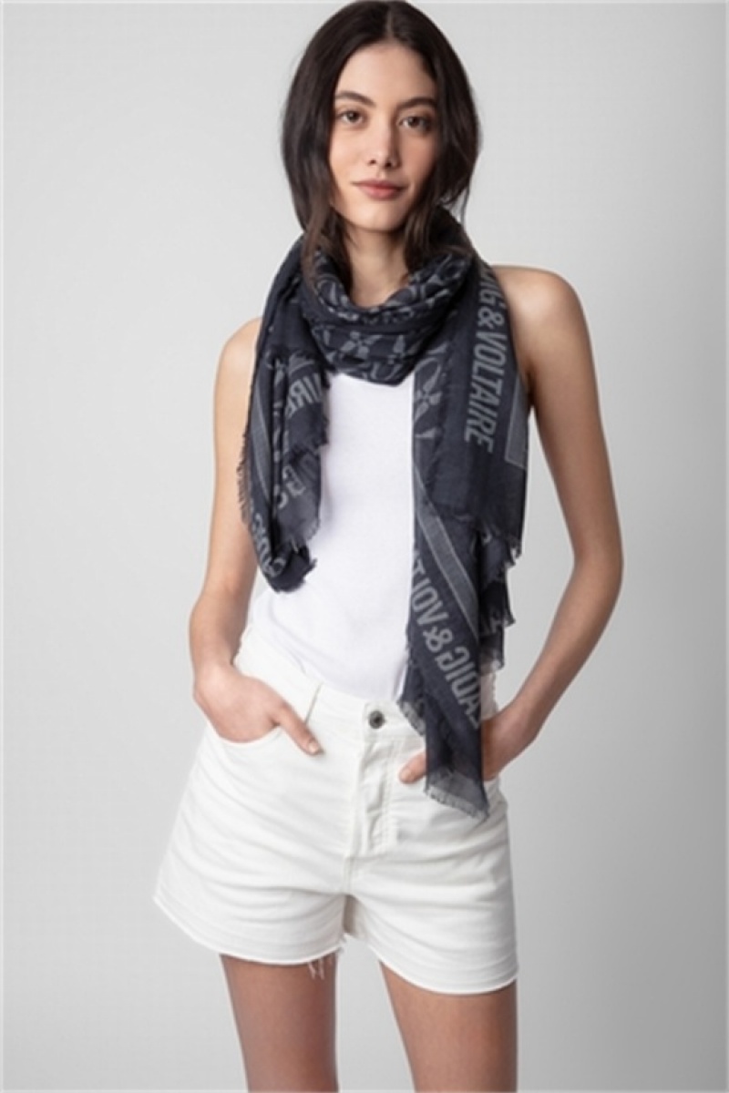 Zadig & Voltaire Delta Rock Scarf Negras | ZV-255817