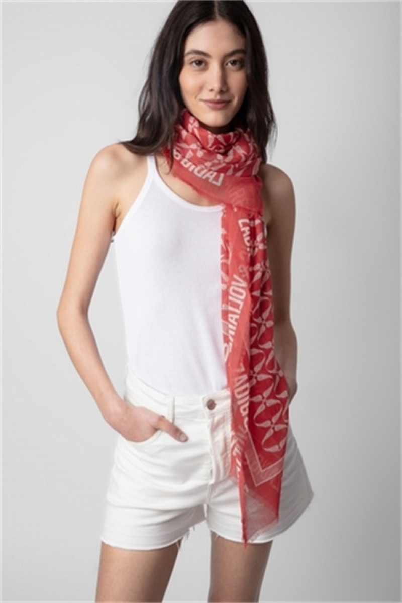 Zadig & Voltaire Delta Rock Scarf Rojas | ZV-255816