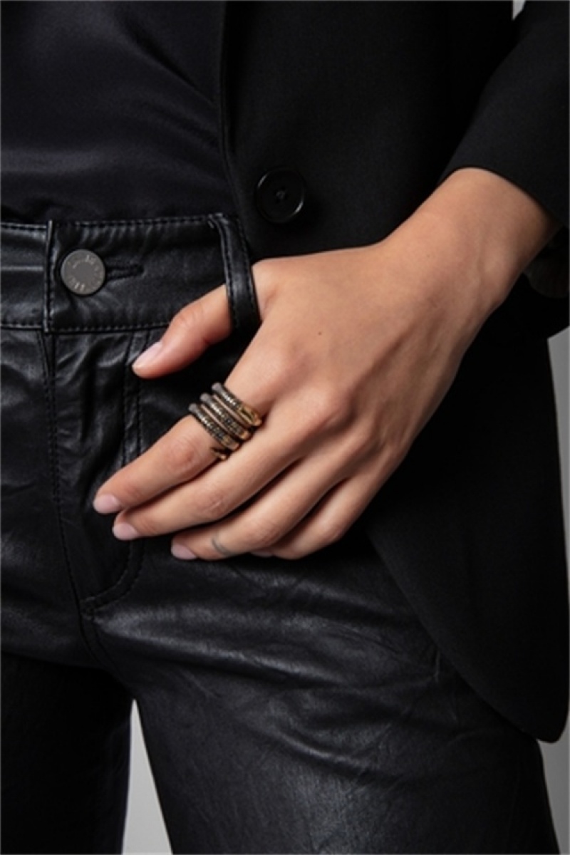 Zadig & Voltaire Double Snake Ring Doradas | ZV-255883