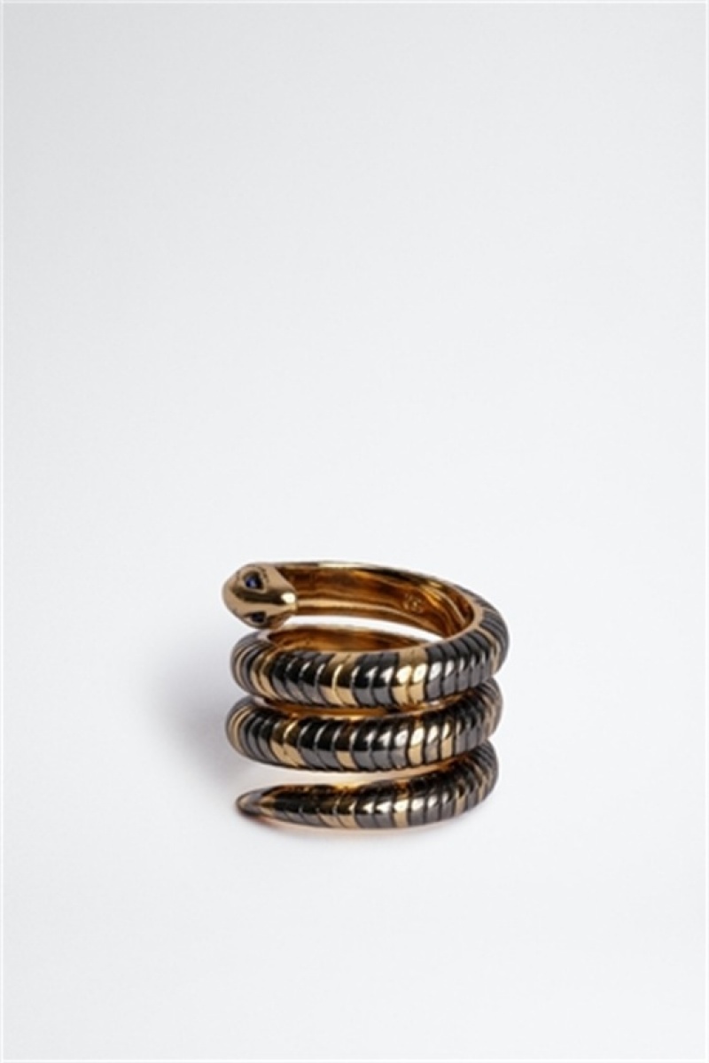 Zadig & Voltaire Double Snake Ring Doradas | ZV-255883