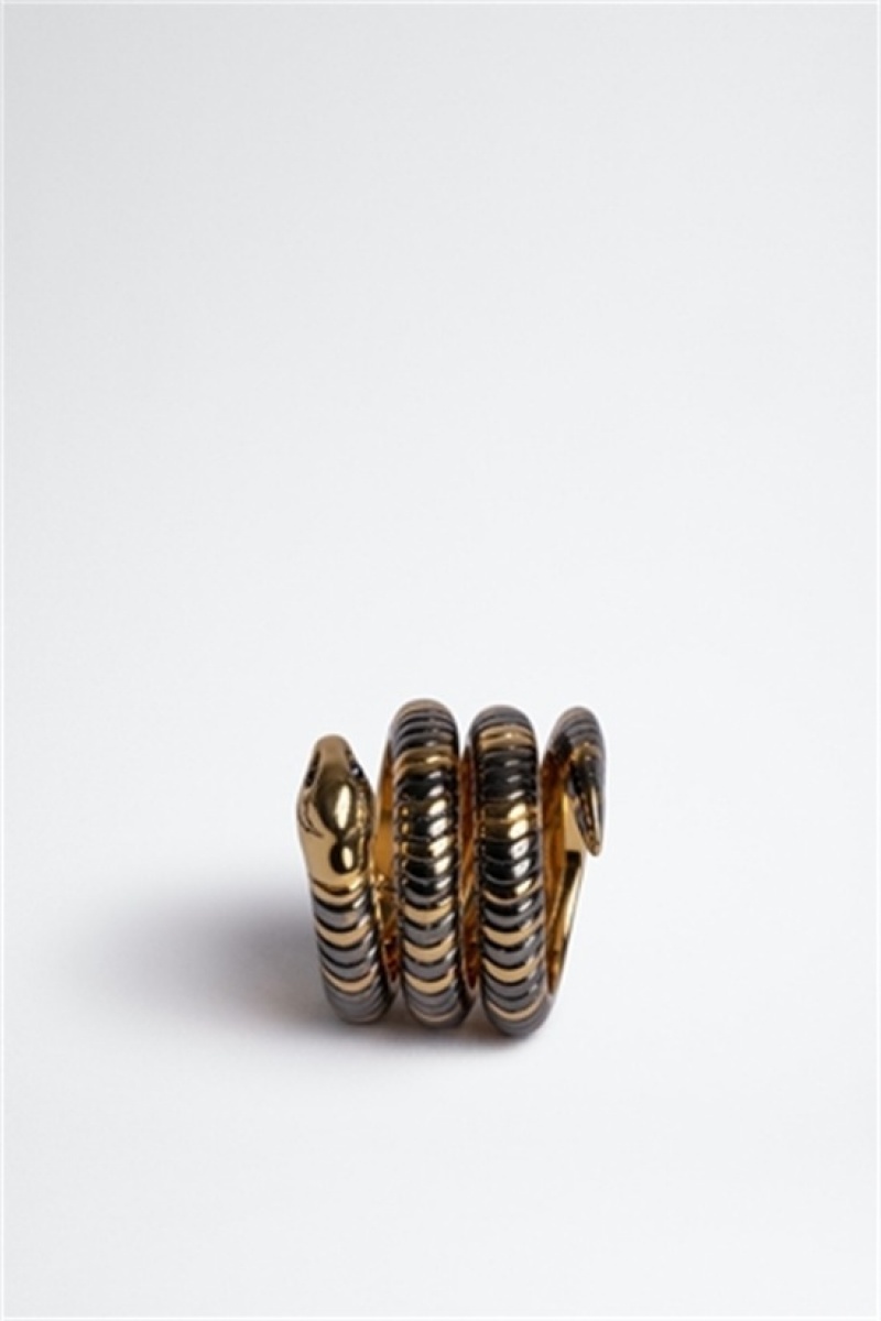 Zadig & Voltaire Double Snake Ring Doradas | ZV-255883