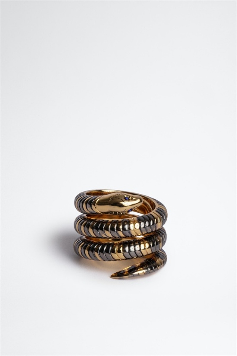 Zadig & Voltaire Double Snake Ring Doradas | ZV-255883