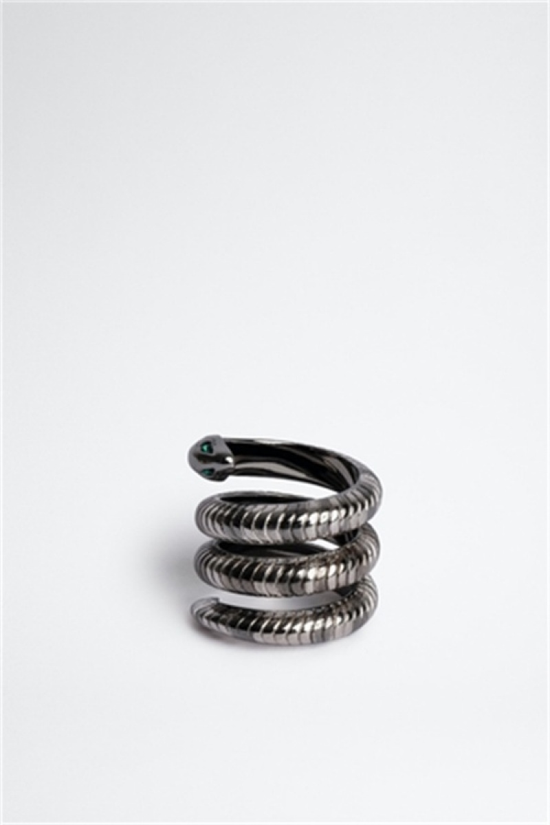 Zadig & Voltaire Double Snake Ring Plateadas | ZV-255884