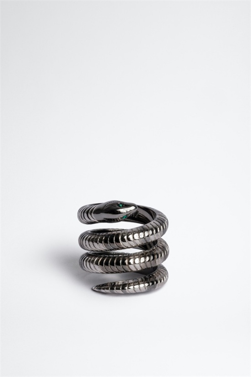 Zadig & Voltaire Double Snake Ring Plateadas | ZV-255884