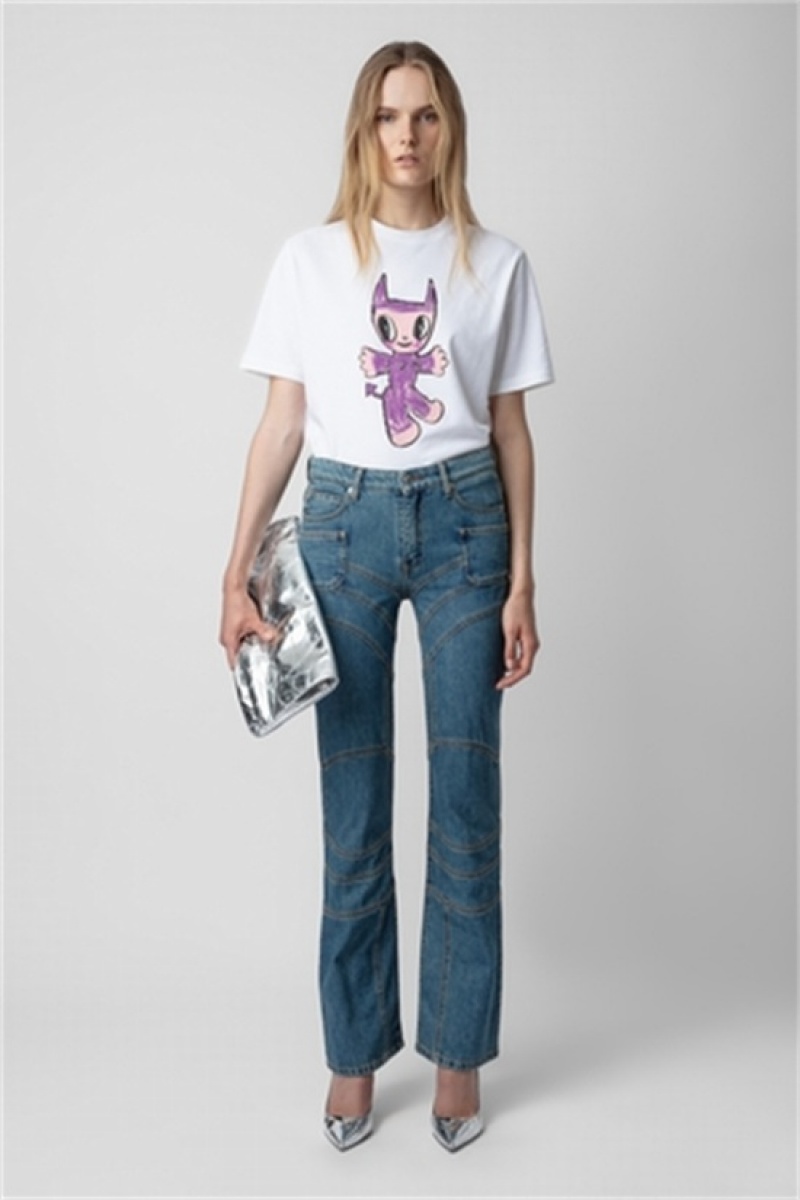 Zadig & Voltaire Edwin Devil T-shirt Blancas | ZV-256258