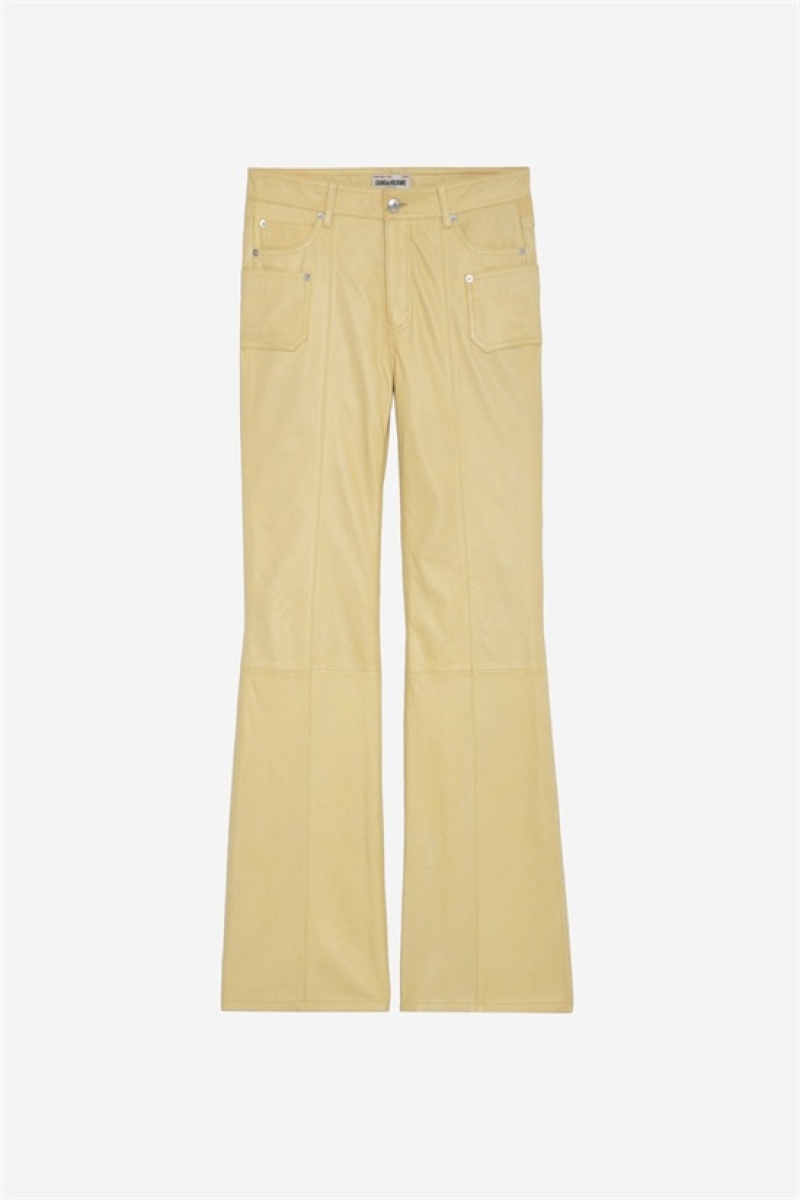 Zadig & Voltaire Elvir Cuero Pants Amarillo | ZV-256225