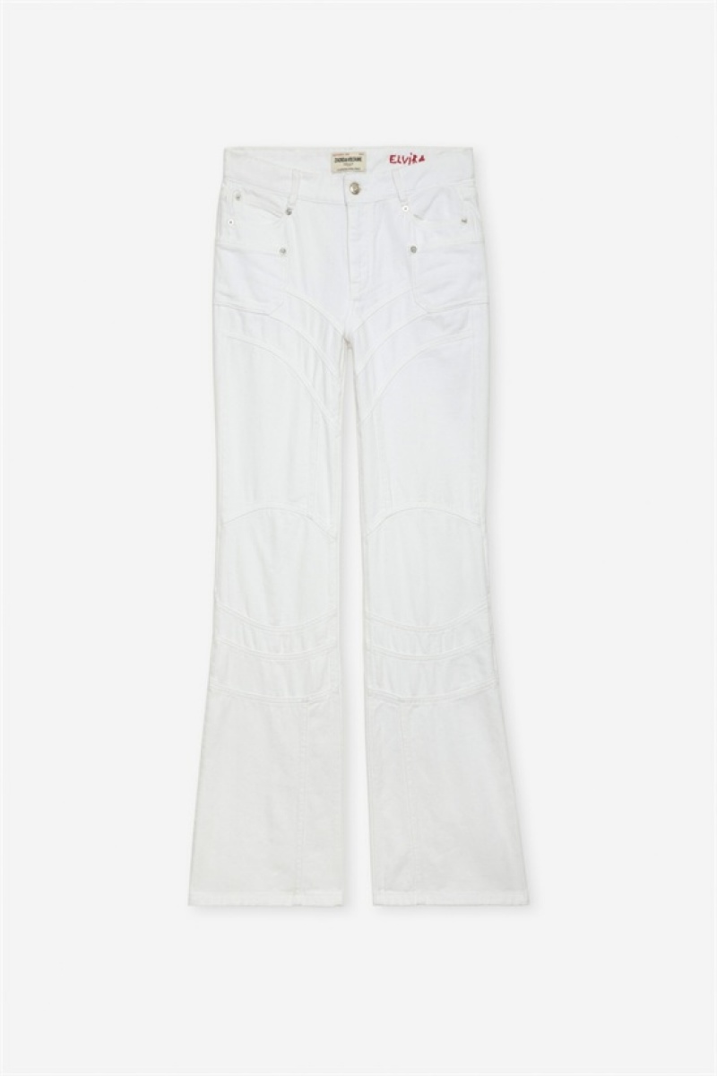 Zadig & Voltaire Elvira Jeans Blancas | ZV-256204