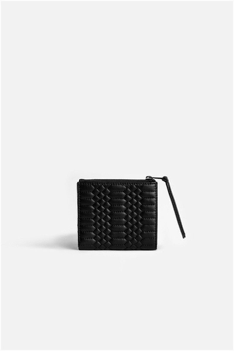 Zadig & Voltaire Fold Mat Wallet Negras | ZV-255909