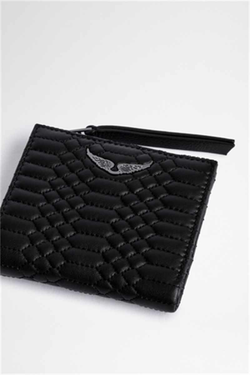 Zadig & Voltaire Fold Mat Wallet Negras | ZV-255909