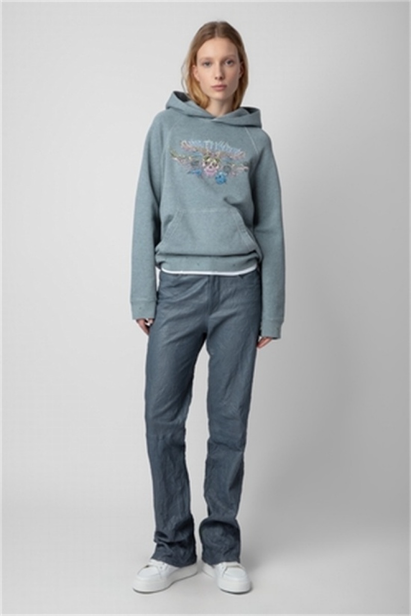 Zadig & Voltaire Georgy Concert Diamante Hoodie Azules | ZV-256251