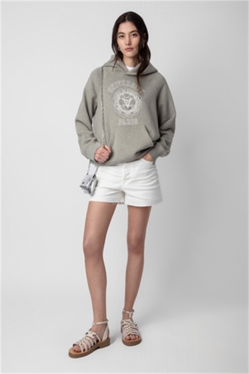 Zadig & Voltaire Georgy Diamante Hoodie Kaki | ZV-256244