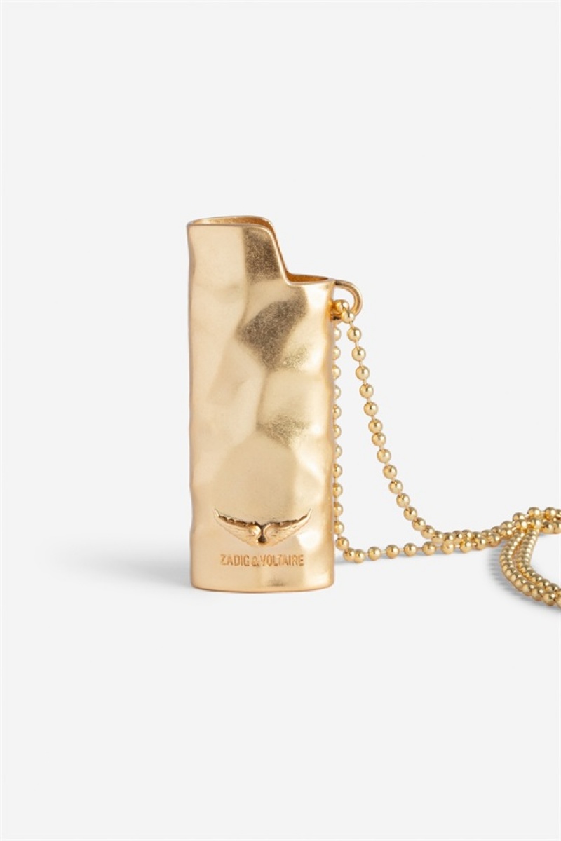 Zadig & Voltaire Heart On Fire Lighter Holder Doradas | ZV-255799