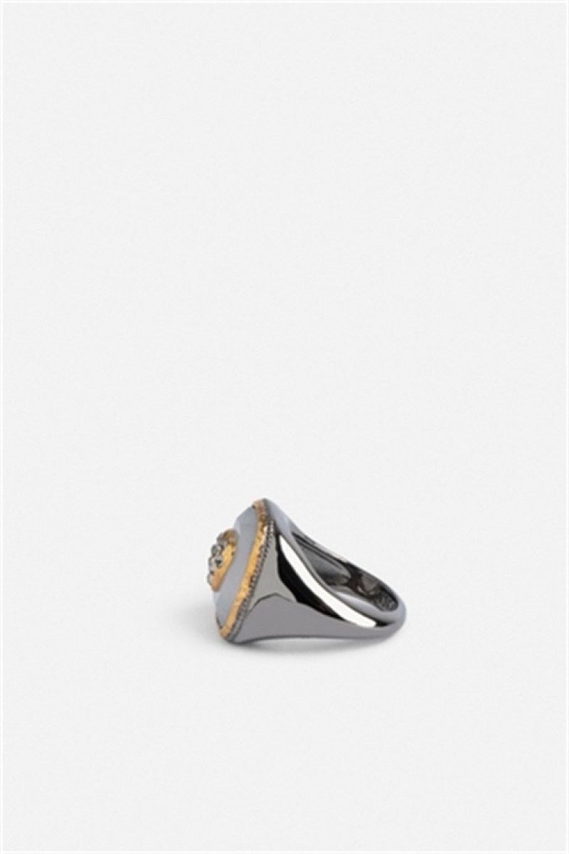 Zadig & Voltaire Heart Signet Ring Beige | ZV-255896