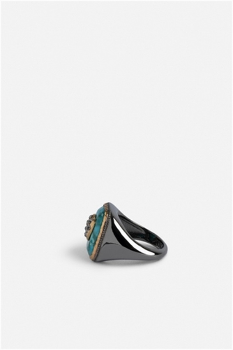 Zadig & Voltaire Heart Signet Ring Verde | ZV-255895