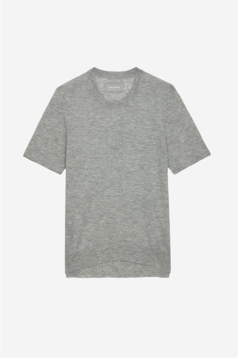 Zadig & Voltaire Ida Cashmere T-shirt Gris | ZV-256428