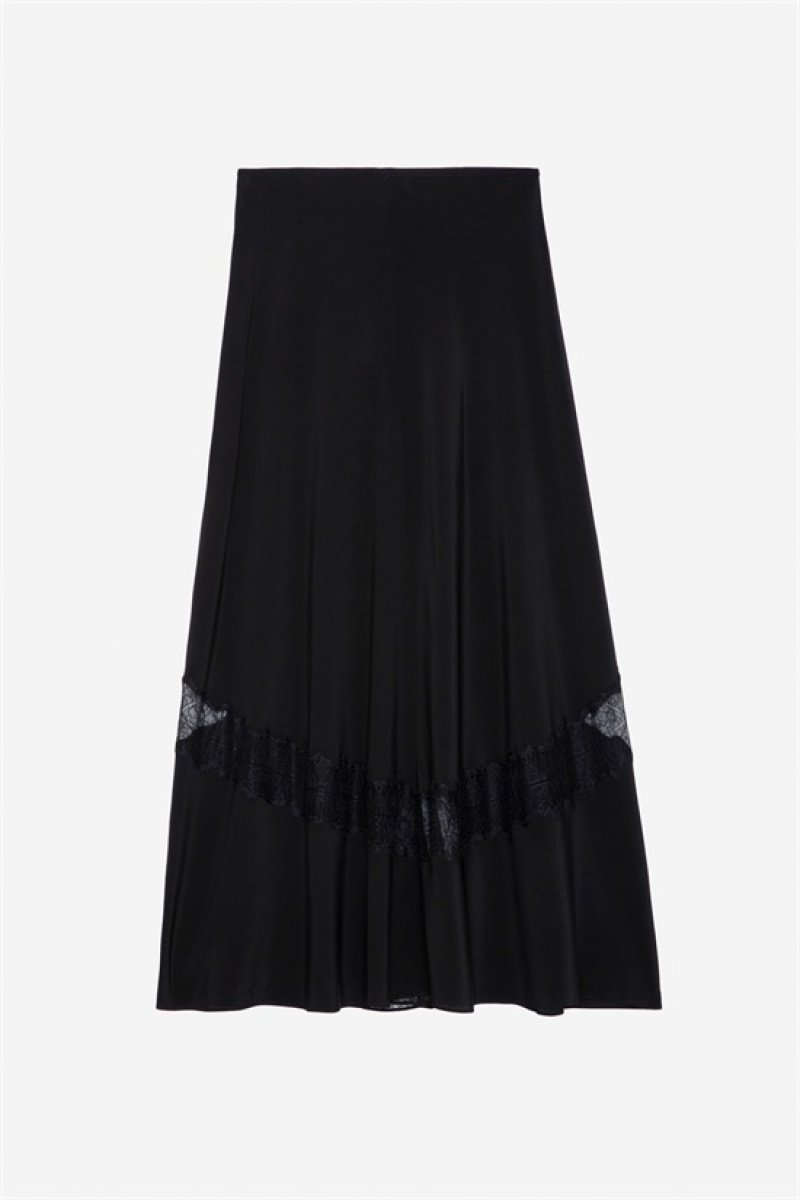 Zadig & Voltaire Jaylal Silk Skirt Negras | ZV-256403