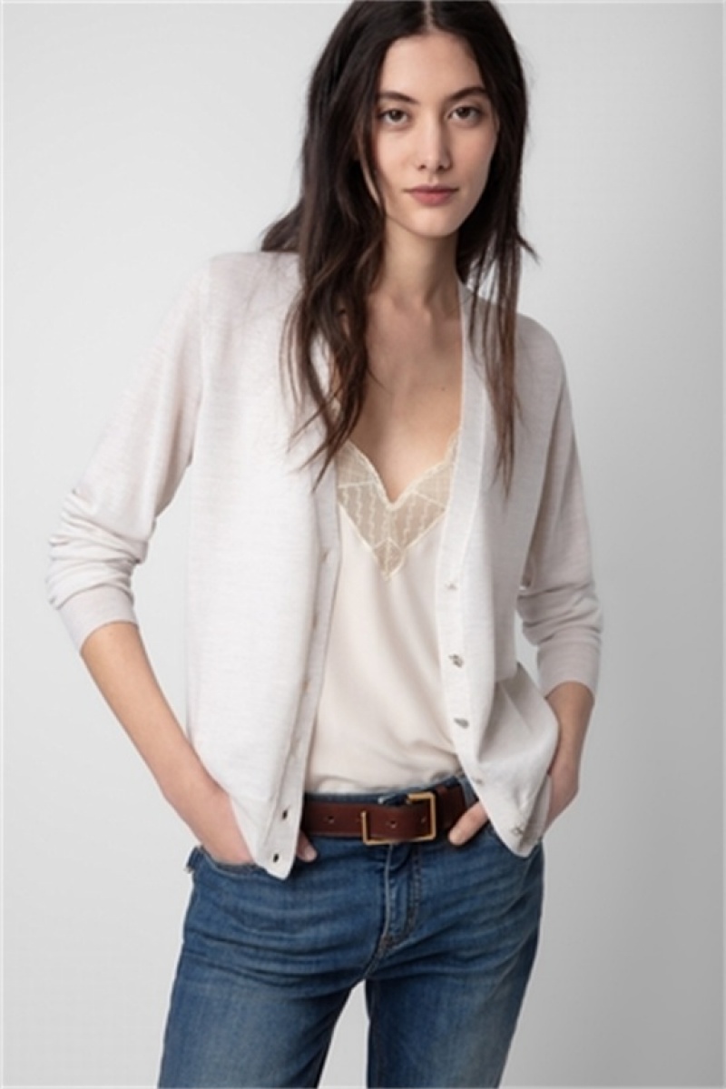 Zadig & Voltaire Jemmy Jewel Cardigan Blancas | ZV-256457