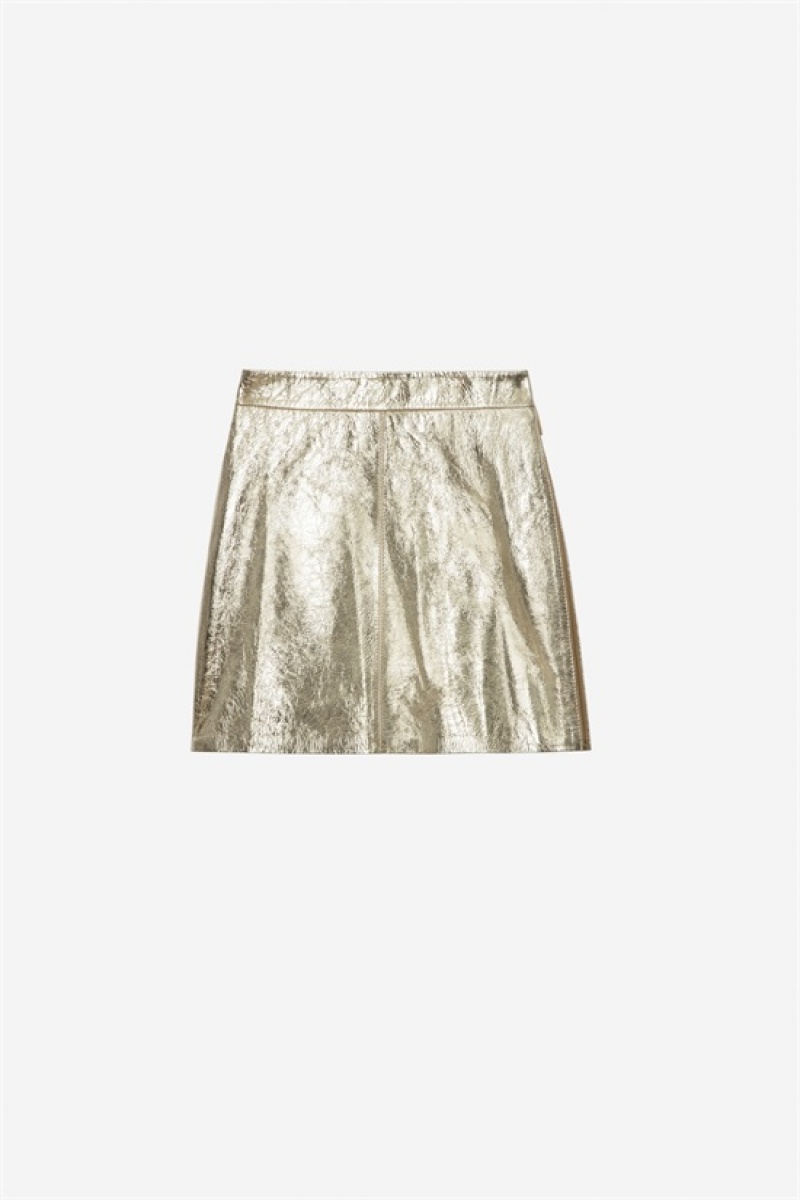 Zadig & Voltaire Jinette Cuero Skirt Amarillo | ZV-256365