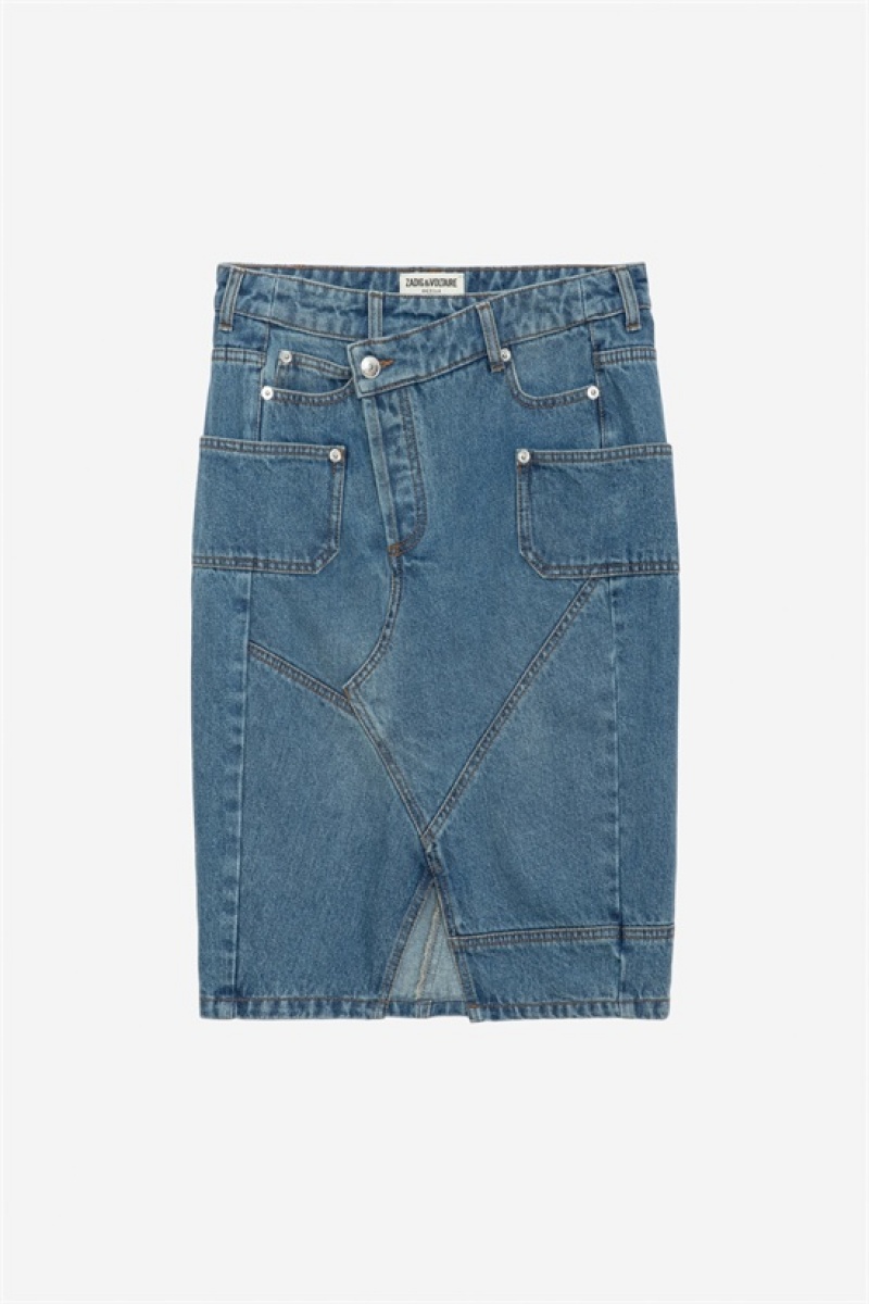 Zadig & Voltaire Jinko Denim Skirt Azules Claro | ZV-256363