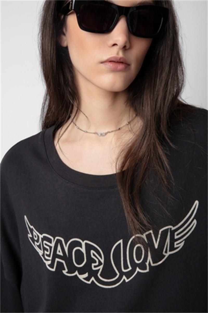 Zadig & Voltaire Kaly Love Wings Sweatshirt Gris | ZV-256248