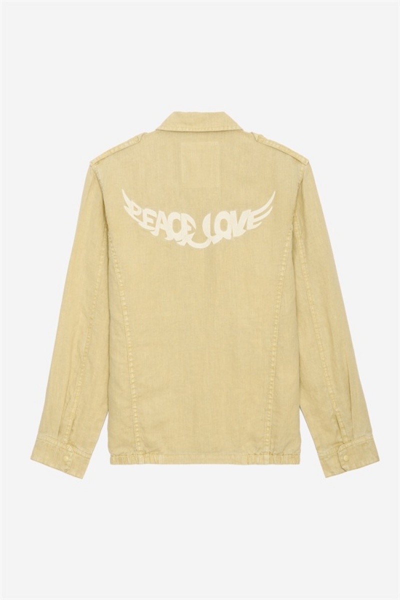 Zadig & Voltaire Kid Linen Love Jacket Amarillo | ZV-256411