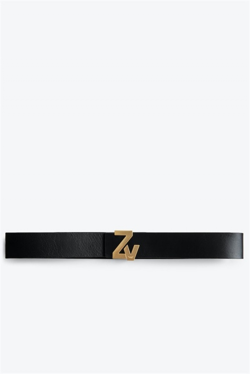 Zadig & Voltaire La Belt Initiale Belt Negras | ZV-255835