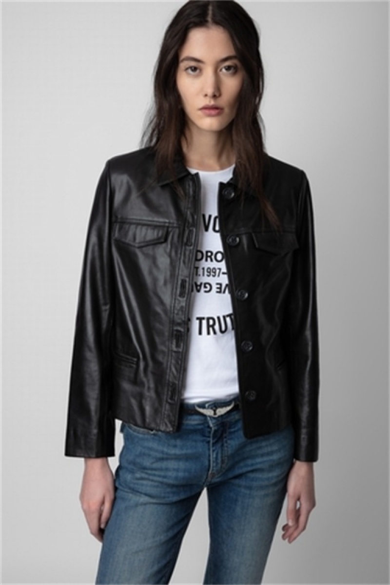 Zadig & Voltaire Liam Cuero Jacket Negras | ZV-256421