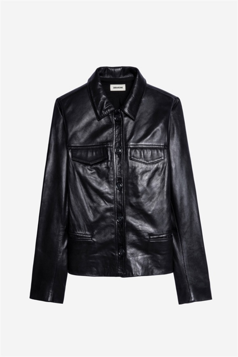 Zadig & Voltaire Liam Cuero Jacket Negras | ZV-256421