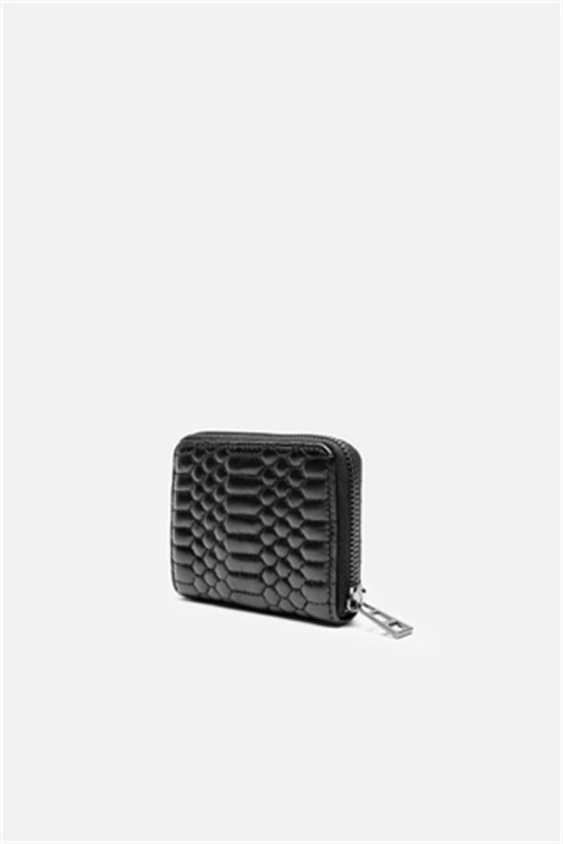 Zadig & Voltaire Mini Matelasse Wallet Negras | ZV-255937