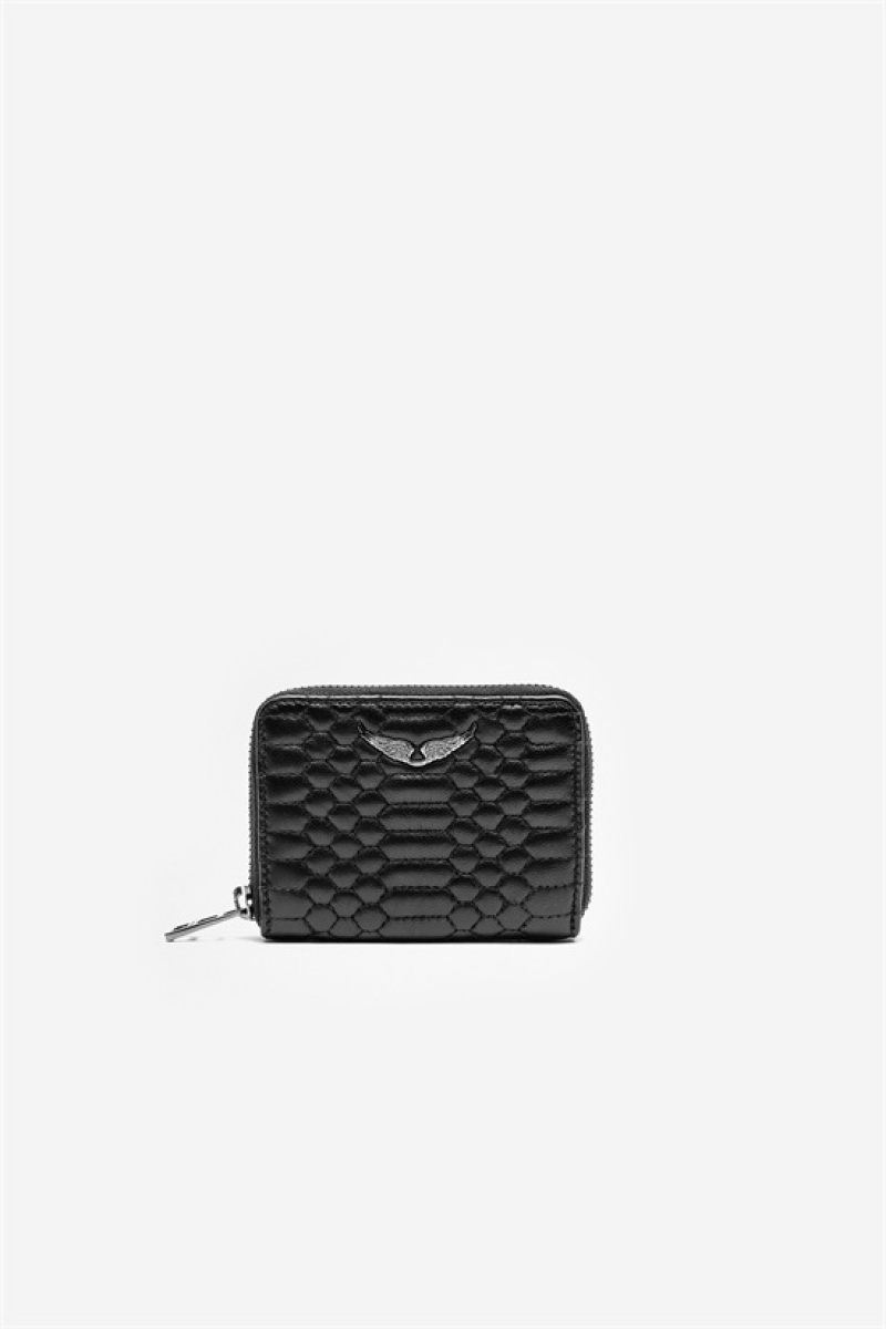 Zadig & Voltaire Mini Matelasse Wallet Negras | ZV-255937