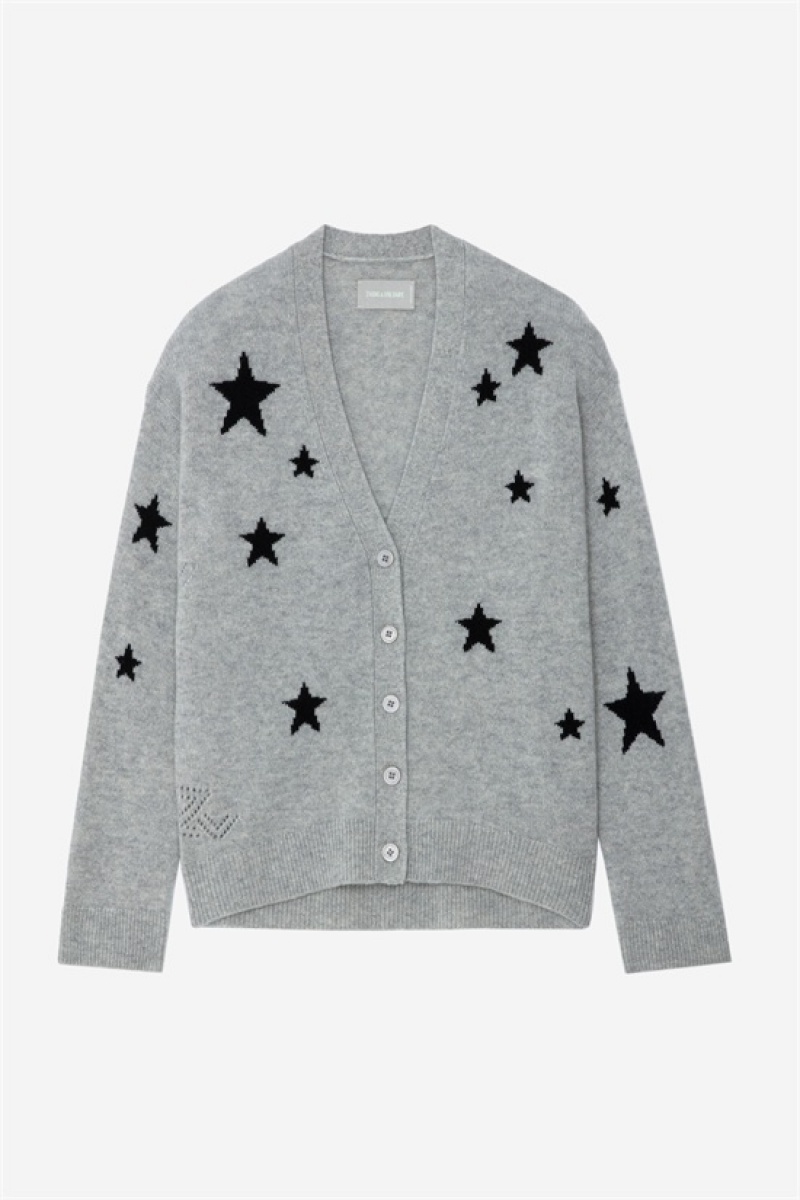 Zadig & Voltaire Mirka Stars Cardigan Gris | ZV-256462