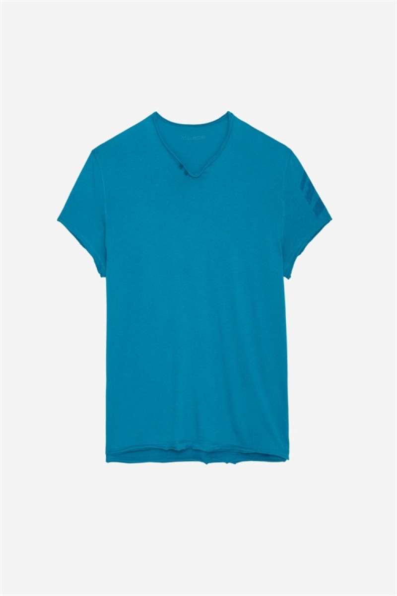 Zadig & Voltaire Monasti Arrow Henley T-shirt Verde Menta | ZV-255689