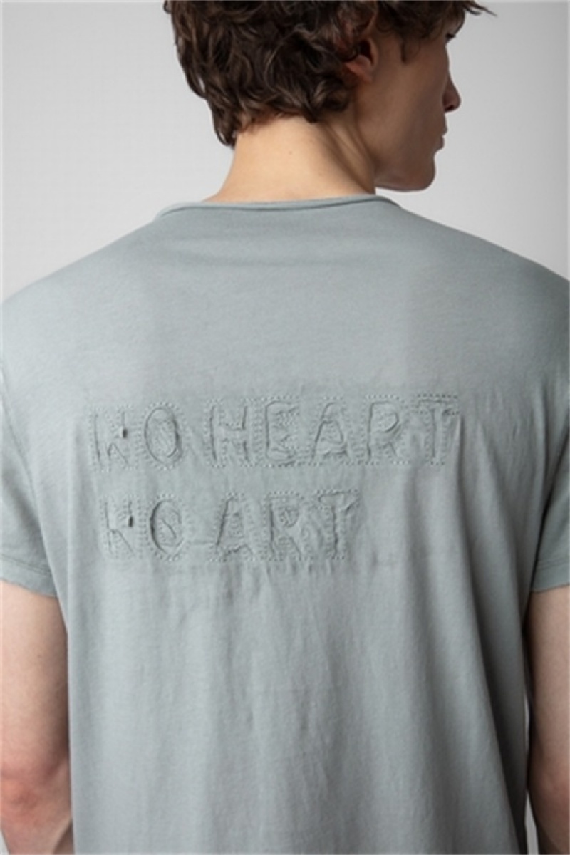 Zadig & Voltaire Monastir Henley T-shirt Gris | ZV-255681