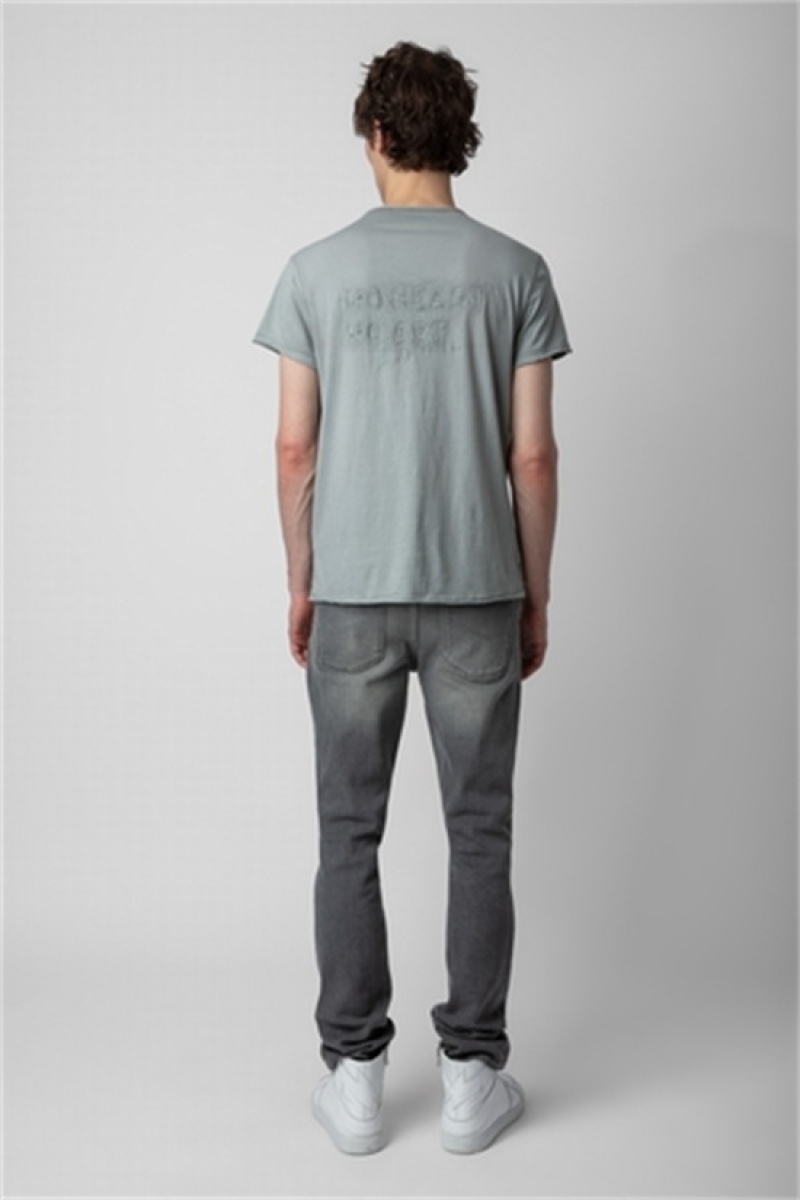 Zadig & Voltaire Monastir Henley T-shirt Gris | ZV-255681