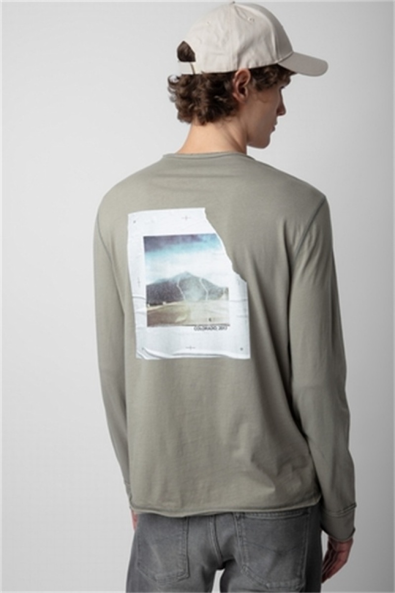 Zadig & Voltaire Monastir Photoprint T-shirt Kaki | ZV-255682