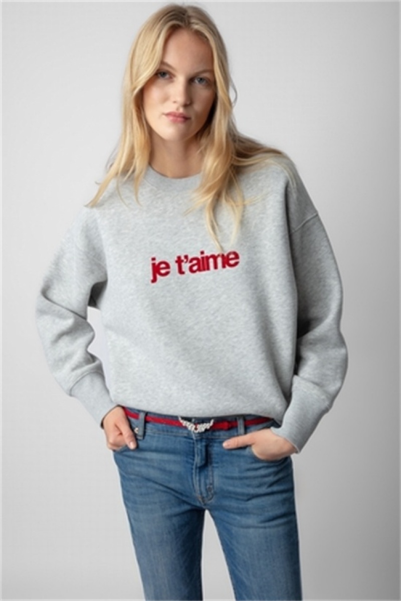 Zadig & Voltaire Oscar Je T'aime Sweatshirt Gris | ZV-256252