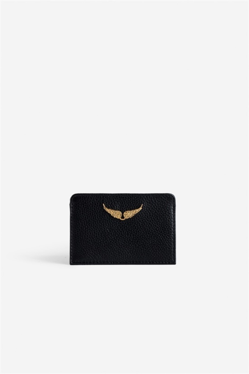 Zadig & Voltaire Pass Card Holder Negras Doradas | ZV-255943