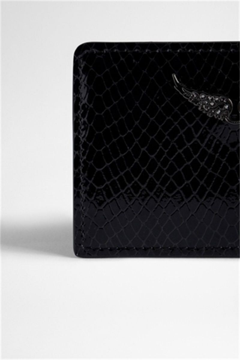 Zadig & Voltaire Pass Glossy Wallet Negras | ZV-255951