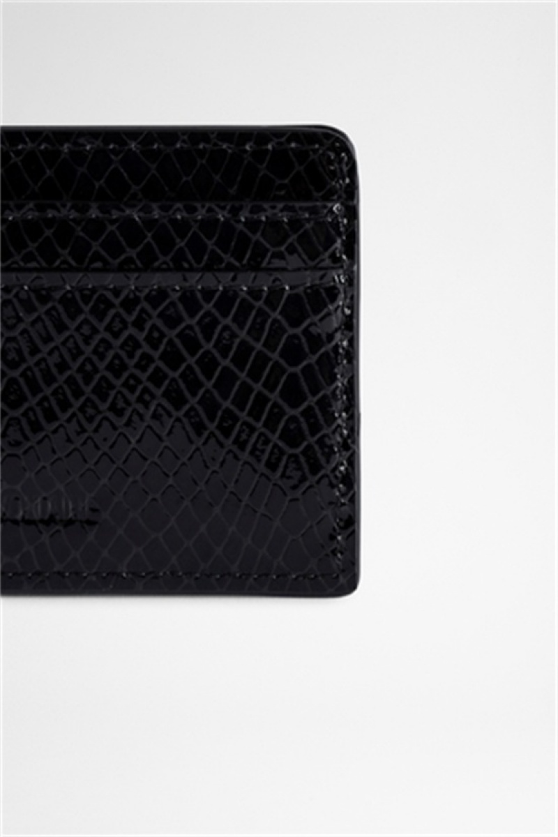 Zadig & Voltaire Pass Glossy Wallet Negras | ZV-255951