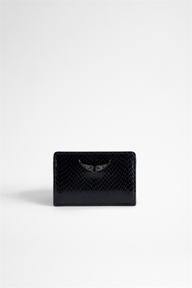 Zadig & Voltaire Pass Glossy Wallet Negras | ZV-255951