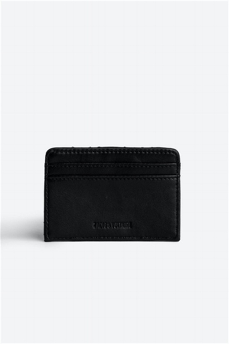 Zadig & Voltaire Pass Mat Card Holder Negras | ZV-255949