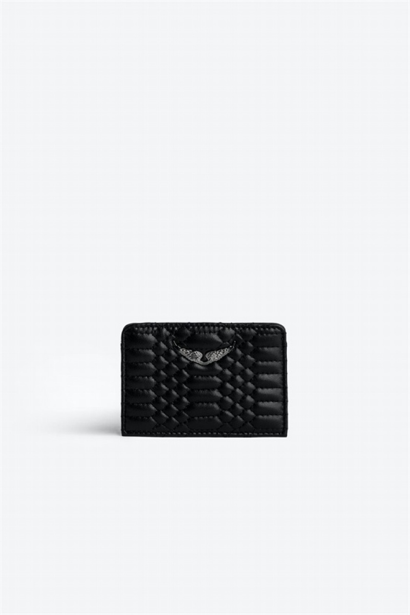 Zadig & Voltaire Pass Mat Card Holder Negras | ZV-255949