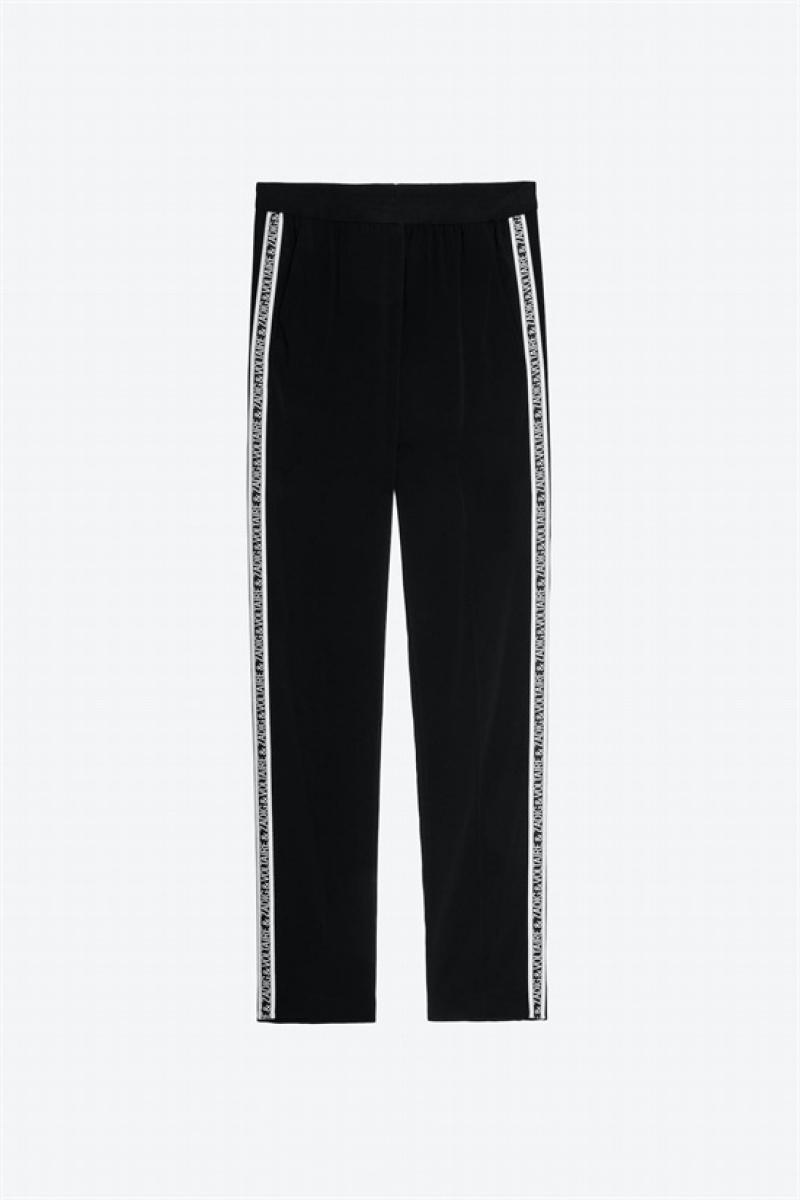 Zadig & Voltaire Paula Band Pants Negras | ZV-256243