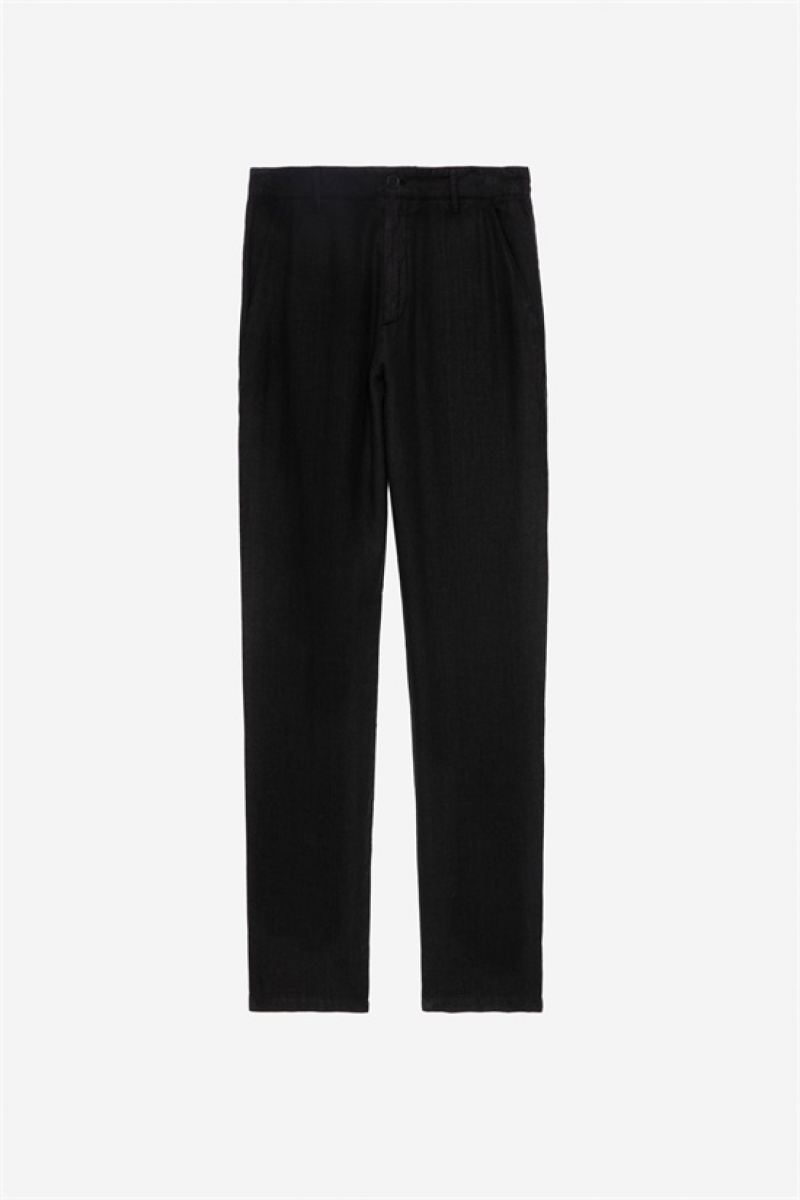 Zadig & Voltaire Pierce Linen Pants Negras | ZV-255730