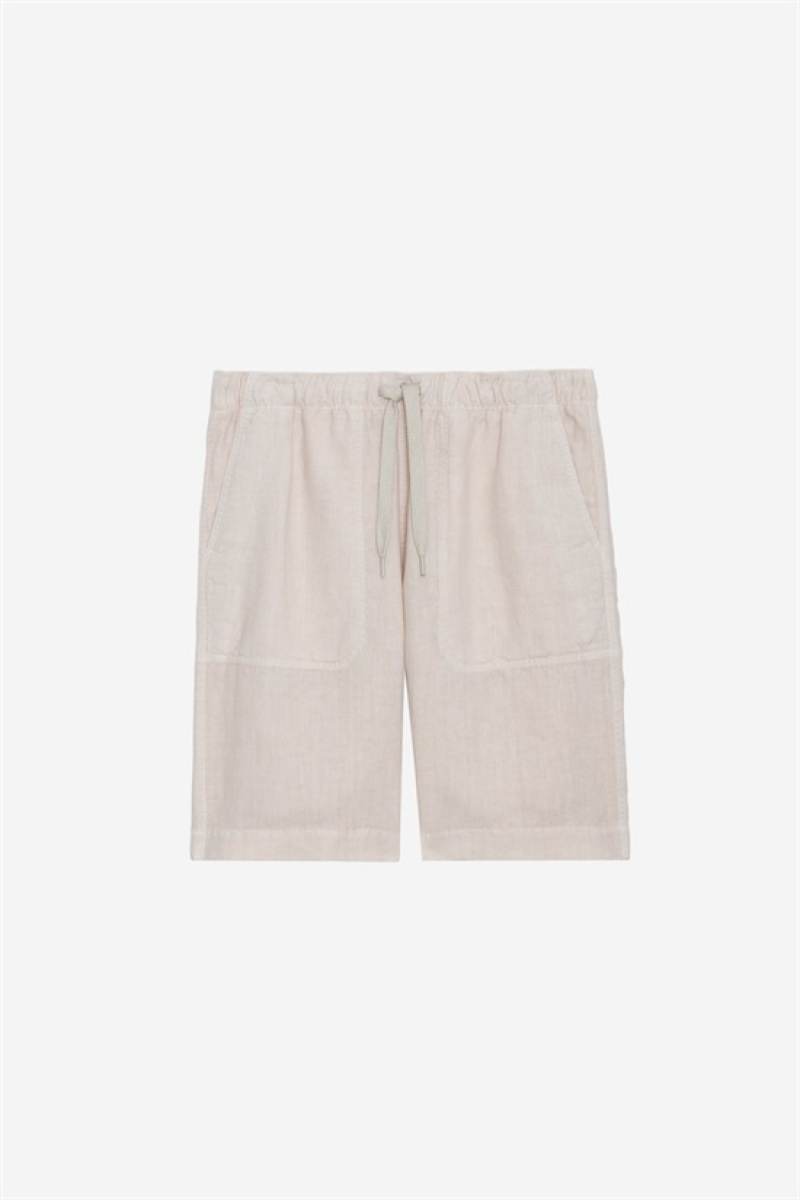 Zadig & Voltaire Pixel Linen Bermuda Beige | ZV-255733