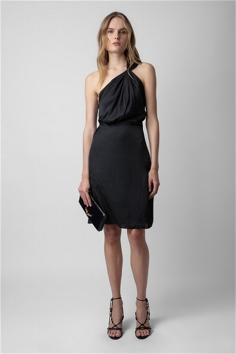 Zadig & Voltaire Razal Satin Vestido Negras | ZV-256369